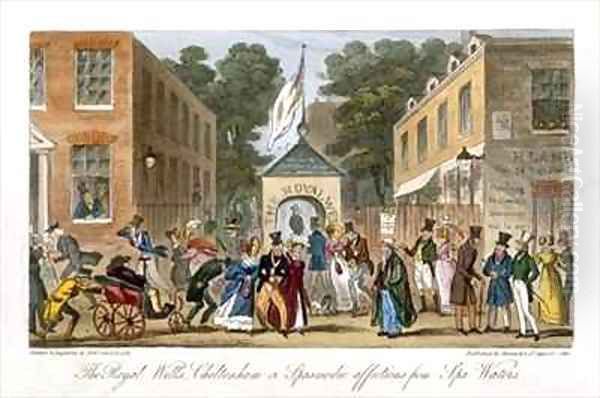 The Royal Wells Cheltenham or Spasmodic affections from Spa Waters Oil Painting by Isaac Robert Cruikshank