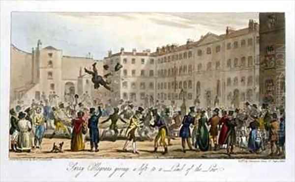 Surry Collegians giving a lift to a Limb of the Law Oil Painting by Isaac Robert Cruikshank