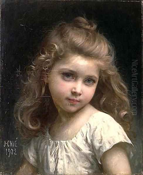 Portrait of a Young Girl Oil Painting by Jules Cyrille Cave