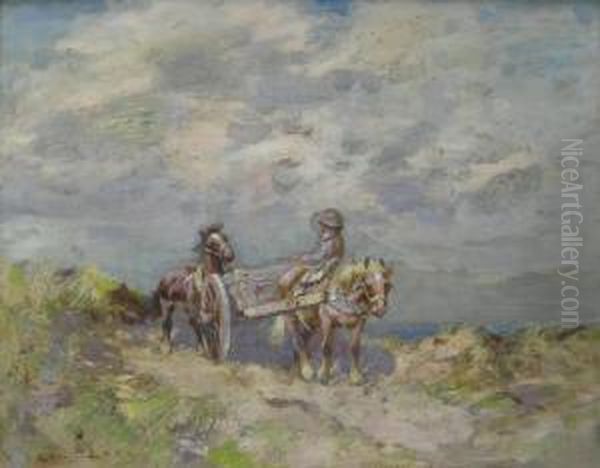 Returning From Market Oil Painting by William Bradley Lamond