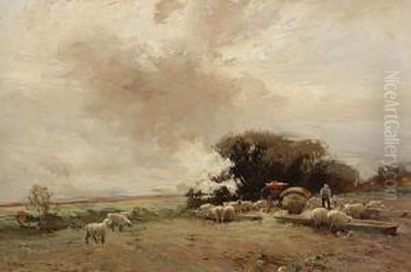 Winter Feed Oil Painting by William Bradley Lamond