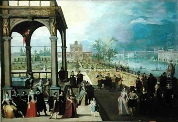 Feast in a palace Oil Painting by Louis de Caullery