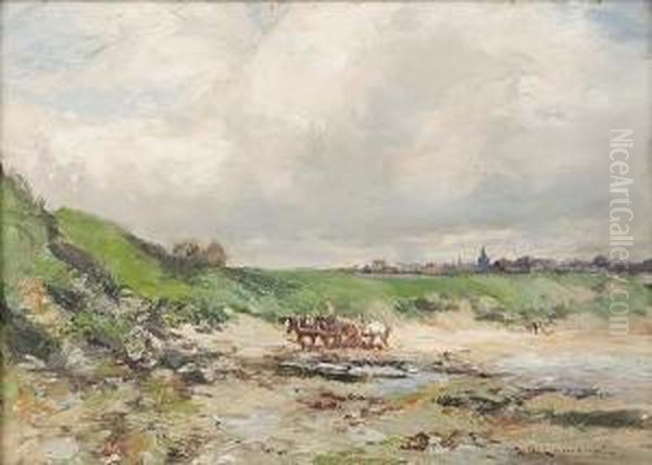 Ploughing, Possibly Near St Monans Oil Painting by William Bradley Lamond