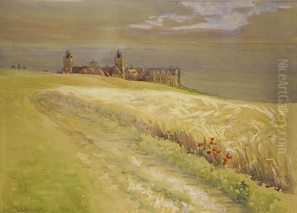 A Castle On The Angus Coast Oil Painting by William Bradley Lamond