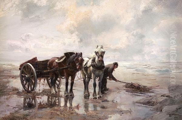 Gathering Kelp, Angus Oil Painting by William Bradley Lamond