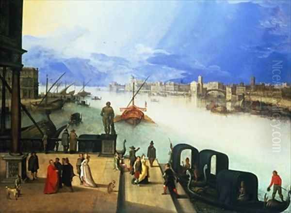 View of Venice Oil Painting by Louis de Caullery