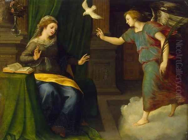 Annunciation Oil Painting by Michiel Van Coxcie