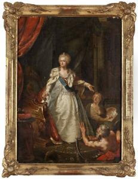 Katarina Den Stora Oil Painting by Johann Baptist the Elder Lampi