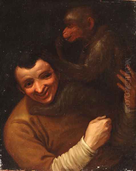 A man with a monkey Oil Painting by Annibale Carracci