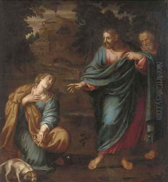 Christ and the Canaanite Woman Oil Painting by Annibale Carracci