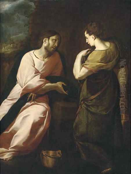 Christ and the Woman of Samaria Oil Painting by Annibale Carracci