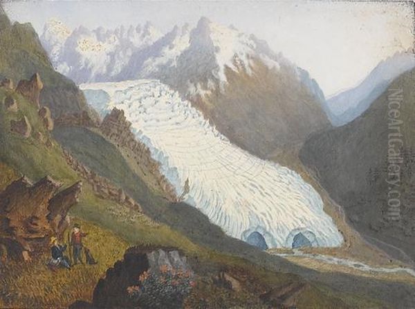 Vue Prise A Martigny, En Vallais Oil Painting by Johann Peter Lamy