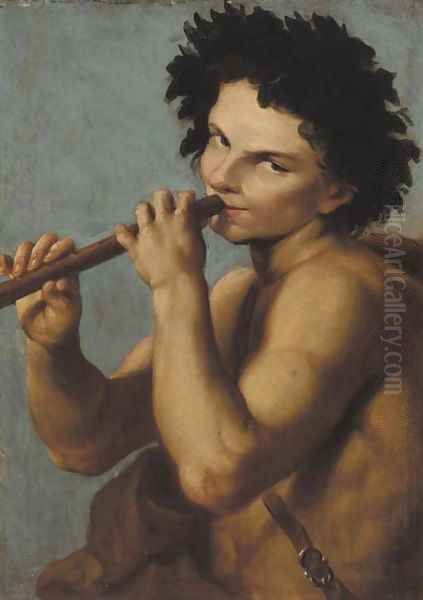 Bacchus Oil Painting by Annibale Carracci