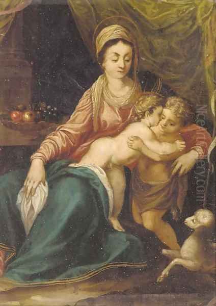 The Madonna and Child with the Infant Saint John the Baptist Oil Painting by Annibale Carracci