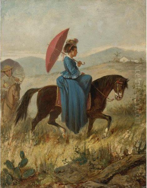 Dama A Caballo Oil Painting by Victor Patricio Landaluze