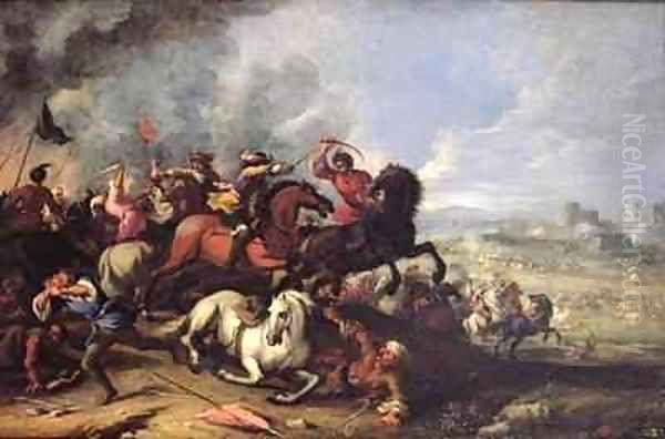 Battle Scene Oil Painting by Jacques Courtois