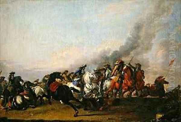 Collision of the Cavalry Oil Painting by Jacques Courtois