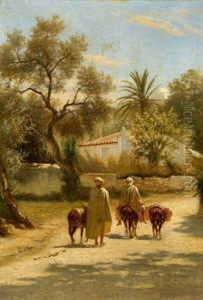 Le Retour Au Village Oil Painting by Charles Zacharie Landelle