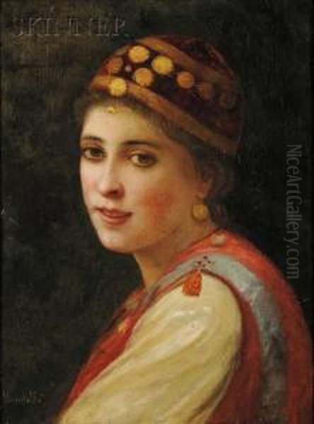 Jeune Fille Orientale Oil Painting by Charles Zacharie Landelle