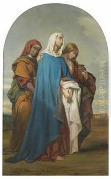 La Vierge Et Les Saintes Femmes Allant Au Sepulcre Oil Painting by Charles Zacharie Landelle