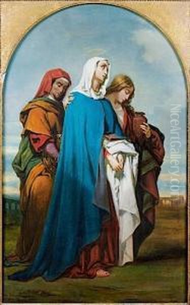 Les Trois Marie Oil Painting by Charles Zacharie Landelle