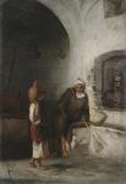 Le Prisonnier De Tanger, L'eau Oil Painting by Charles Zacharie Landelle