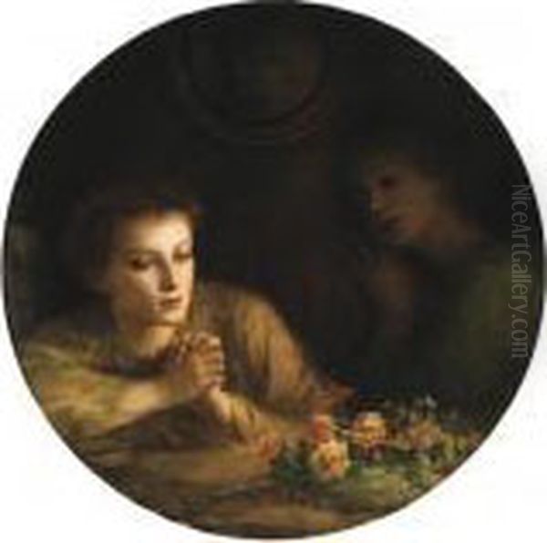 Mourning And Melancholia Oil Painting by Charles Zacharie Landelle