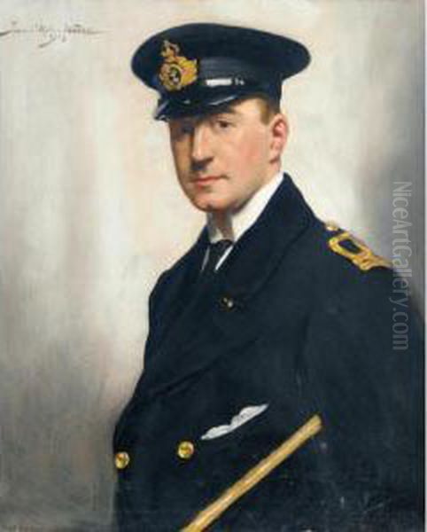 Portrait Of A Naval Officer Oil Painting by John St. Helier Lander