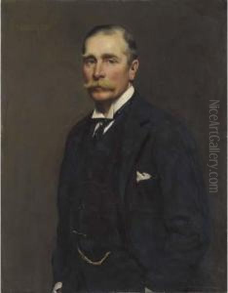 Sir F.h Thornton, Three Quarter Length Oil Painting by John St. Helier Lander