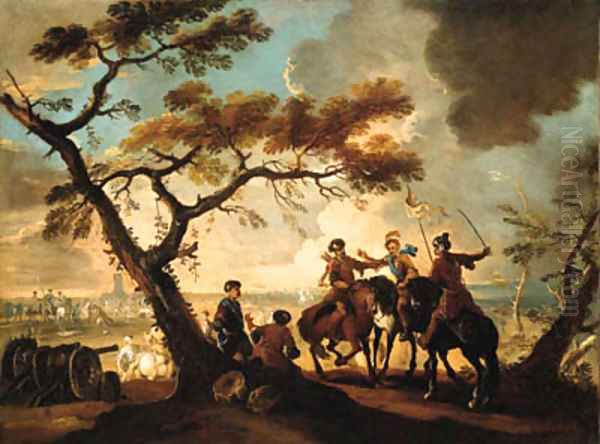 Turks in a battlefield Oil Painting by Jacques Courtois