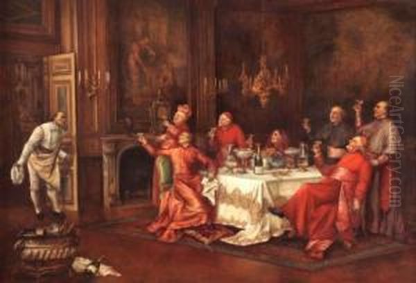 Cardinals Toasting The Chef Oil Painting by Andrea Landini