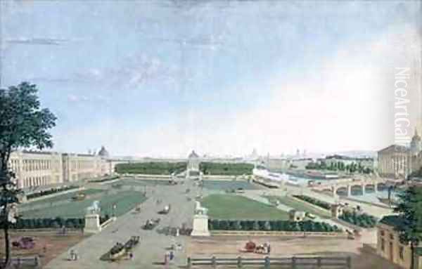 View of the Place Louis XV and the Jardin des Tuileries Oil Painting by Henri Courvoisier-Voisin