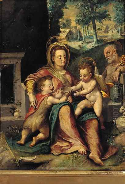 The Holy Family with the infant St. John The Baptist by Denys Calvaert