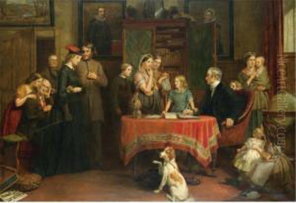 The Census Of April The 8th 1861 Oil Painting by Charles Landseer