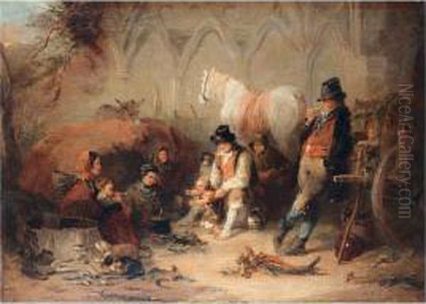 Gypsy Camp Oil Painting by Charles Landseer