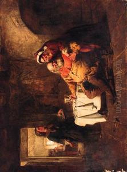 Falstaff In A Tavern Oil Painting by Charles Landseer