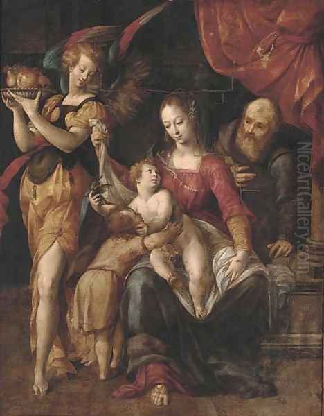 The Holy Family with the Infant Saint John the Baptist Oil Painting by Denys Calvaert