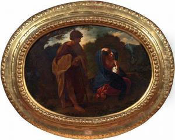 Giuda E Tamar Oil Painting by Giovanni Lanfranco