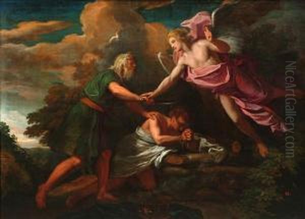 Abraham Sacrificing Isaac Oil Painting by Giovanni Lanfranco