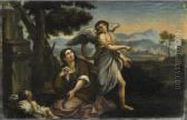 Agar E Ismaele Oil Painting by Giovanni Lanfranco