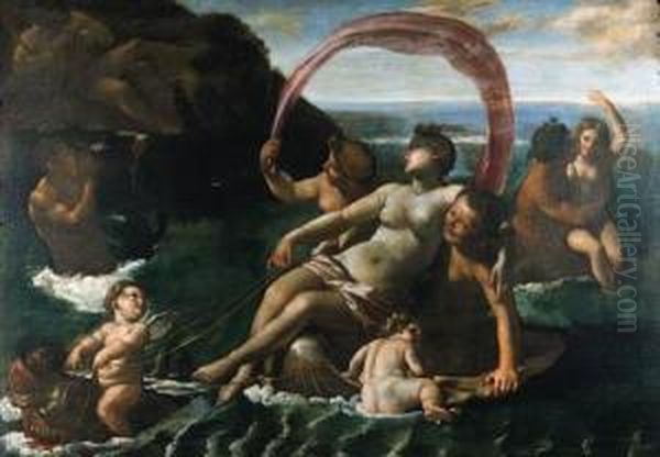 Galatea And Polyphemus Oil Painting by Giovanni Lanfranco