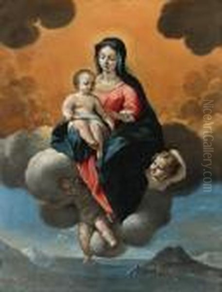 The Madonna And Child Oil Painting by Giovanni Lanfranco