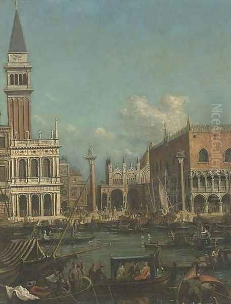 The Molo, Venice, with the Doge's Palace and the Piazzetta from the Bacino di San Marco Oil Painting by (Giovanni Antonio Canal) Canaletto