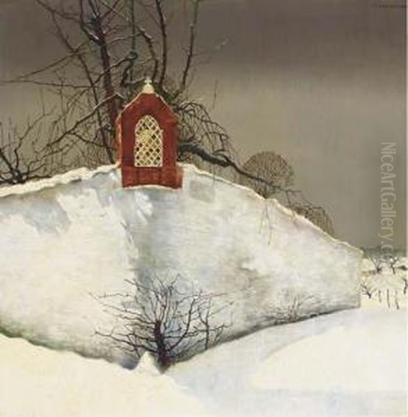 La Chapelle En Hiver Oil Painting by Maurice Langaskens