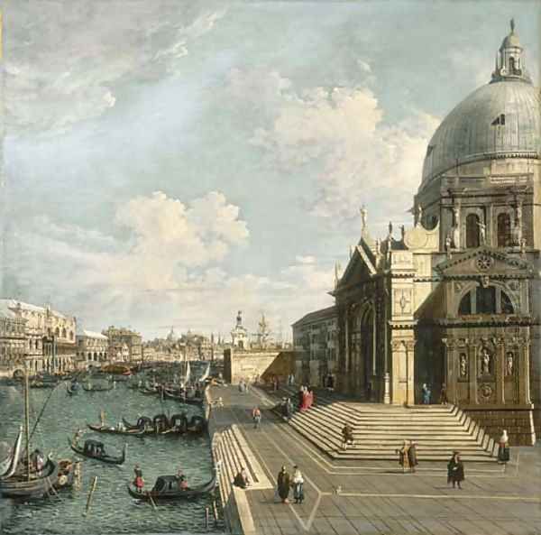 The Entrance of the Grand Canal, Venice, looking East with Santa Maria della Salute and the Dogana Oil Painting by (Giovanni Antonio Canal) Canaletto