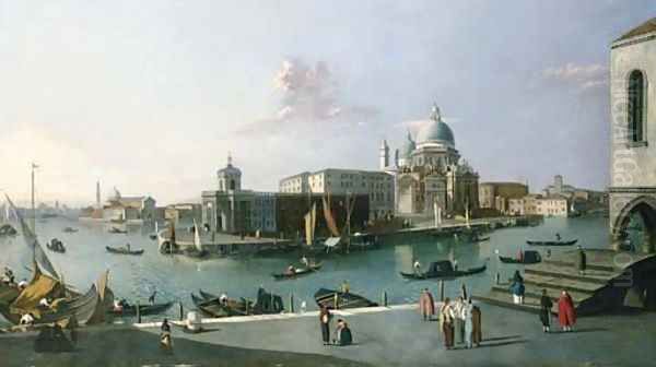 The Grand Canal looking South from the Molo with a view of Santa Maria della Salute Oil Painting by (Giovanni Antonio Canal) Canaletto