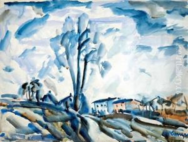 Landschaft Oil Painting by Otto Lange