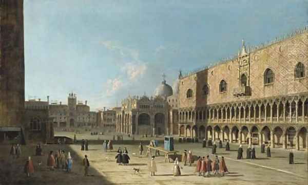 Venice, the Piazza San Marco from the Piazzetta Oil Painting by (Giovanni Antonio Canal) Canaletto