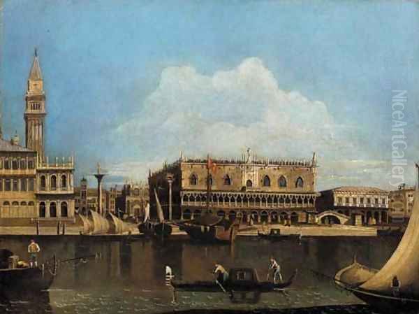 View of the Doge's Palace and the Piazzetta of San Marco, looking north, from the island of San Giorgio Oil Painting by (Giovanni Antonio Canal) Canaletto