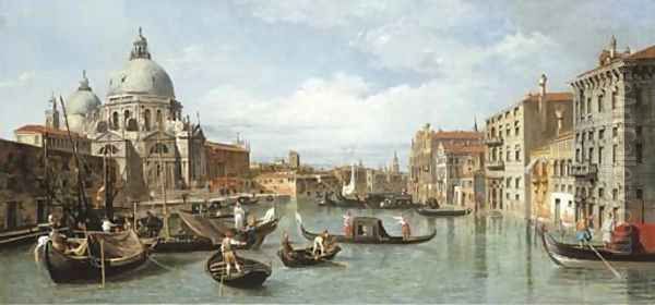 The Entrance to the Grand Canal, Venice, with the church of Santa Maria della Salute Oil Painting by (Giovanni Antonio Canal) Canaletto